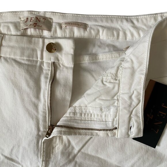 Jen7 by 7 for all mankind women's white long slim bootcut denim jeans size 14 - Picture 6 of 13